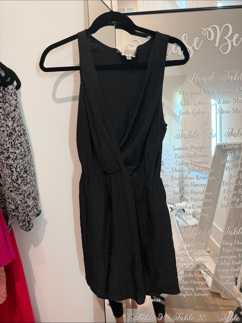 Rory Beca Black Sleeveless Wrap-Front Mini Dress